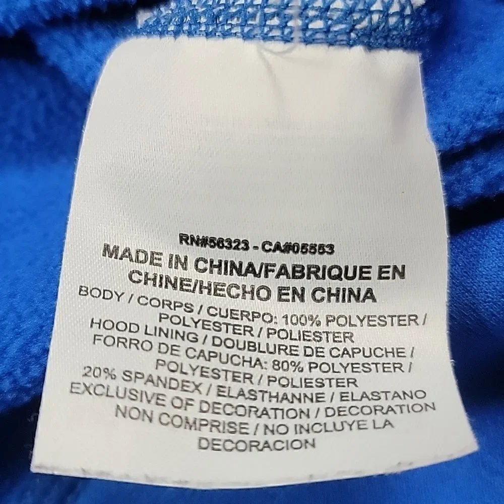 NIKE THERMA-FIT ROYAL BLUE AND BLACK HOODIE, SIZE MEDIUM